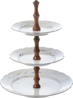 Этажерка 3-х ярусная; "Constance", декор "Серебряные колосья, отводка платина" Thun 1794