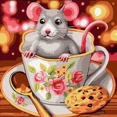 Картина по номерам Molly Мышка в чашке