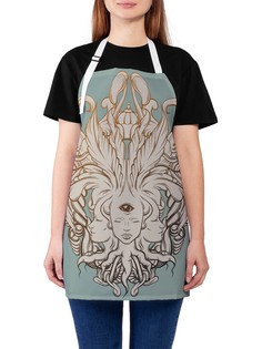 Фартук женский JoyArty для готовки "Третий глаз", универсальный размер