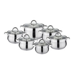 Посуда RS\CW 1217-12/12пр. /2,1л, 2,9 л., 2,9л., 3,9л, 3,9л, 6,5л 5-ти шаговое дно Rainstahl