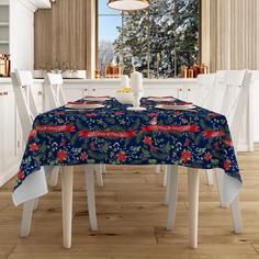 Скатерть рогожка 145х145 "Mia Cara" рис. 30414-1 Новогодний вечер Тейковский ХБК