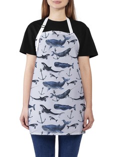 Фартук женский JoyArty для готовки "Подводные млекопитающие", универсальный размер