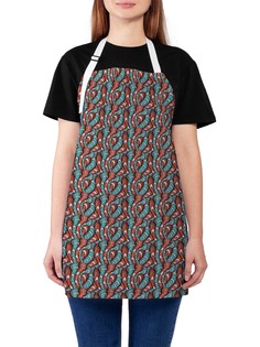 Фартук женский JoyArty для готовки "Паттерн в стиле дудл", универсальный размер