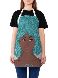 Фартук женский JoyArty для готовки "Негритянка Водолей", универсальный размер