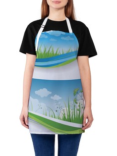 Фартук женский JoyArty для готовки "Луговой диптих", универсальный размер