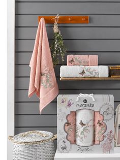 Полотенце Oran Merzuka Papillon Цвет: Персиковый (50х90 см - 2 шт,70х140 см)