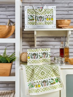 Салфетки METEOR вафель в короб. 40x60 (3 шт.) PIETRA ZEYTIN