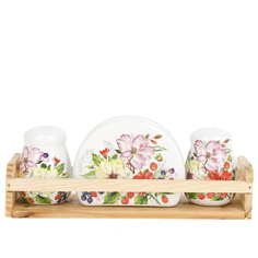 Специи, набор 2пр. + салфетница "Summer" 24*8*9,5см. Код: L2430933 POLYSTAR
