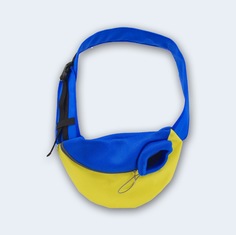 Сумка-слинг для переноски кошек и собак Melenni 11x40x25см, синий, желтый