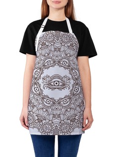 Фартук женский JoyArty для готовки "Глазастый узор", универсальный размер