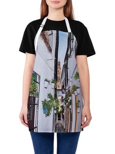 Фартук женский JoyArty для готовки "Белые улочки Андалусии", универсальный размер
