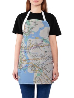 Фартук женский JoyArty для готовки "Карта с деталями", универсальный размер