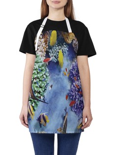 Фартук женский JoyArty для готовки "Коралловое дно", универсальный размер