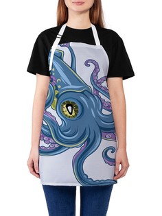 Фартук женский JoyArty для готовки "Хитрый кальмар", универсальный размер