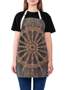 Фартук женский JoyArty для готовки "Устаревший штурвал", универсальный размер