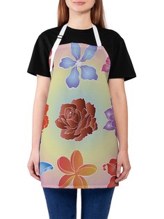 Фартук женский JoyArty для готовки "Цветочный дым", универсальный размер