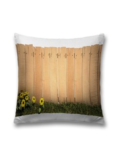Наволочка JoyArty декоративная "Цветы за забором" на молнии, 45x45 см