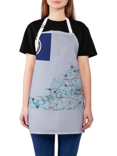 Фартук женский JoyArty для готовки "Нумерация трасс", универсальный размер