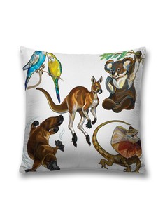 Наволочка JoyArty декоративная "Фауна Австралии" на молнии, 45x45 см