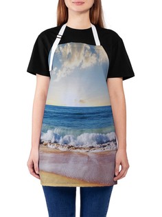 Фартук женский JoyArty для готовки "Волны и солнце", универсальный размер