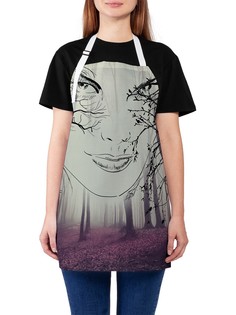 Фартук женский JoyArty для готовки "Женский силуэт из веток", универсальный размер