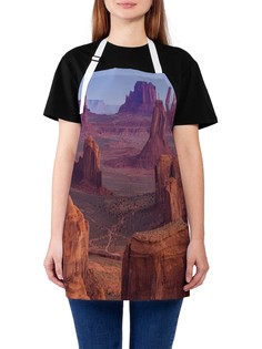 Фартук женский JoyArty для готовки "Крутые каменные горы", универсальный размер