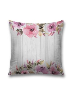 Наволочка JoyArty декоративная "Цветы по сторонам" на молнии, 45x45 см