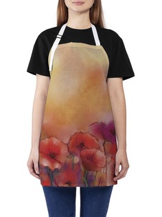 Фартук женский JoyArty для готовки "Маковое обаяние", универсальный размер