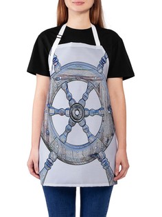 Фартук женский JoyArty для готовки "Нарисованный штурвал", универсальный размер