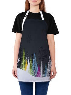 Фартук женский JoyArty для готовки "Радужный зимний лес", универсальный размер