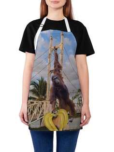Фартук женский JoyArty для готовки "Горилла на мосту", универсальный размер