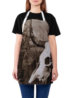 Фартук женский JoyArty для готовки "Рога добычи", универсальный размер