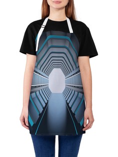 Фартук женский JoyArty для готовки "Синий тоннель", универсальный размер