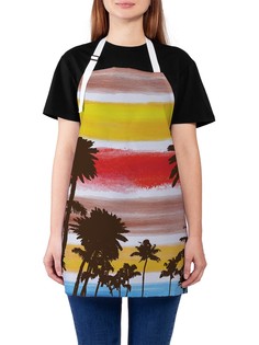 Фартук женский JoyArty для готовки "Гавайская радуга", универсальный размер