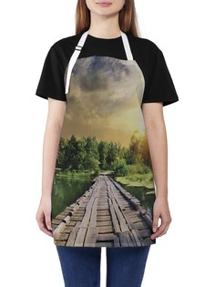 Фартук женский JoyArty для готовки "Дневная молния", универсальный размер