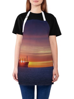 Фартук женский JoyArty для готовки "Корабль спрятал солнце", универсальный размер