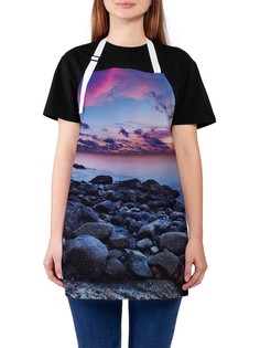 Фартук женский JoyArty для готовки "Каменный берег под луной", универсальный размер