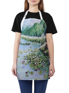 Фартук женский JoyArty для готовки "Река в лилиях", универсальный размер