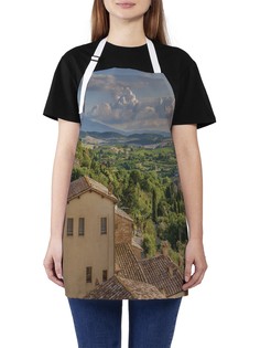 Фартук женский JoyArty для готовки "Лесной поселок", универсальный размер