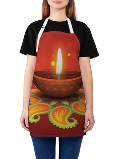 Фартук женский JoyArty для готовки "Фестиваль дивали", универсальный размер