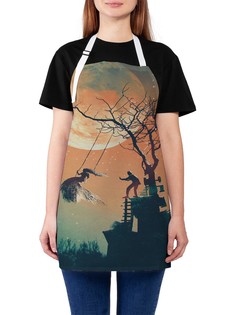 Фартук женский JoyArty для готовки "Опасные качели", универсальный размер