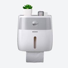 Настенный подвесной держатель-диспенсер ECOCO с ящиком в ванную комнату, серый