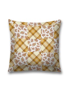 Наволочка JoyArty декоративная "Цветочный узор с полосами" на молнии, 45x45 см