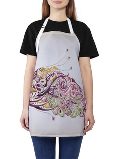 Фартук женский JoyArty для готовки "Удивление павлина", универсальный размер