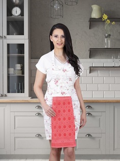 Фартук кухонный KARNA с салфеткой из велюра 30x50 см Брусничный