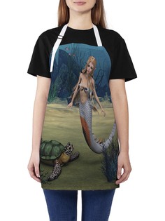 Фартук женский JoyArty для готовки "Дружба русалки", универсальный размер