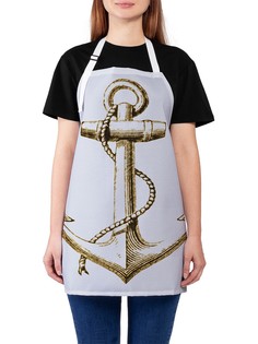Фартук женский JoyArty для готовки "Золотистый якорь", универсальный размер