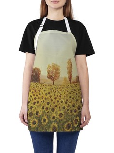 Фартук женский JoyArty для готовки "Поле солнца", универсальный размер