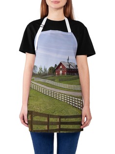 Фартук женский JoyArty для готовки "Фермерская дорога", универсальный размер