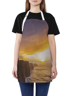 Фартук женский JoyArty для готовки "Закат у морских гор", универсальный размер